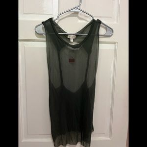 Olive/Hunter Green Mesh Tank Top